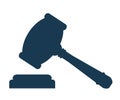 Auction hammer icon. Law judge gavel symbol - vector